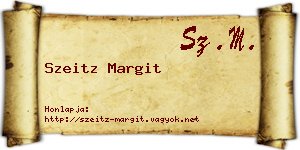 Szeitz Margit névjegykártya